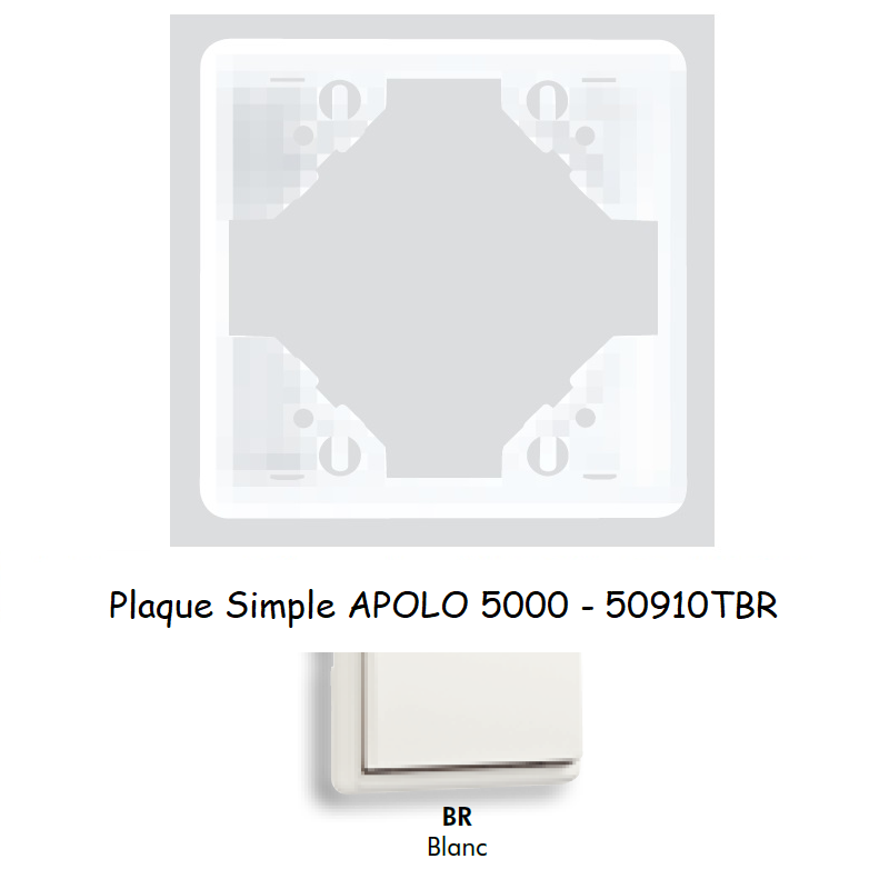 Plaque Simple APOLO5000 50910TBR BLANC