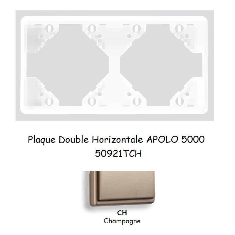 Plaque Double Horizontale APOLO5000 50921TCH CHAMPAGNE