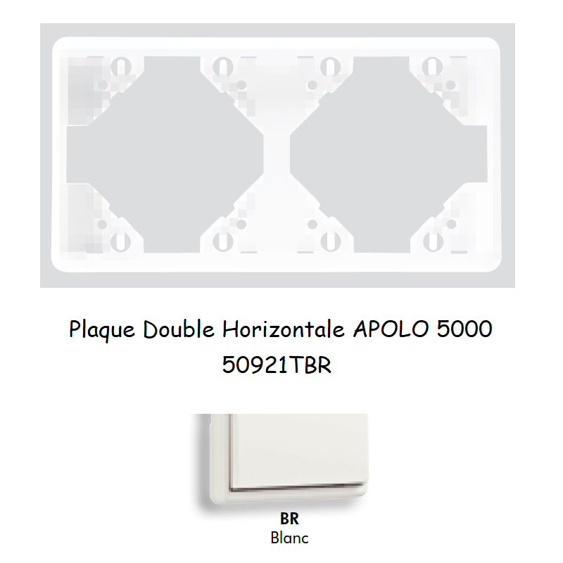 Plaque Double Horizontale APOLO5000 50921TBR BLANC