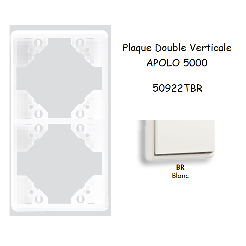Plaque Double Verticale APOLO5000 50922TBR BLANC