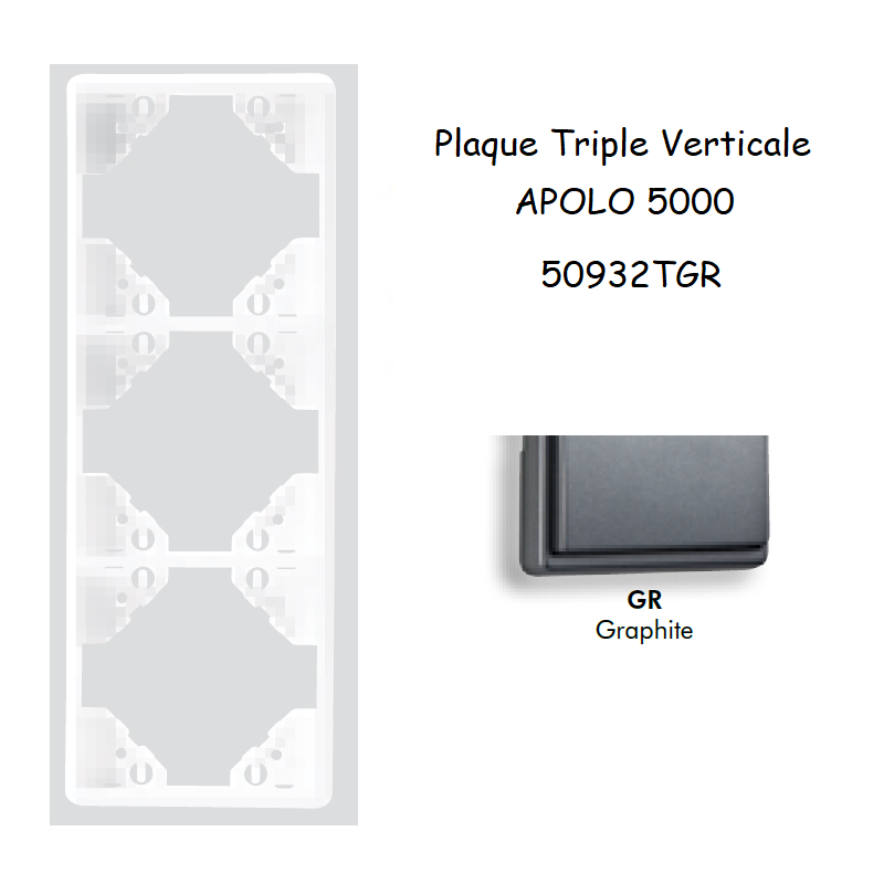 Plaque triple Verticale APOLO5000 50932TGR GRAPHITE