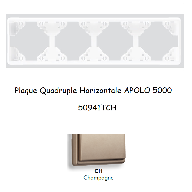 Plaque Quadruple Horizontale APOLO5000 50941TCH CHAMPAGNE