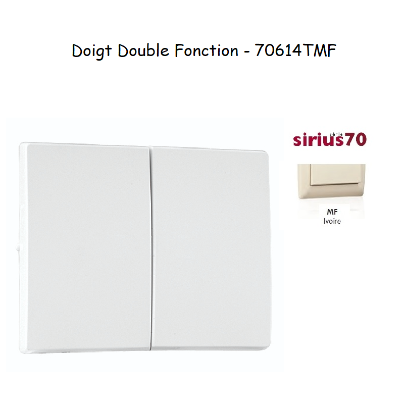 Doigt pour mécanisme double fonction Sirius 70614TMF Ivoire