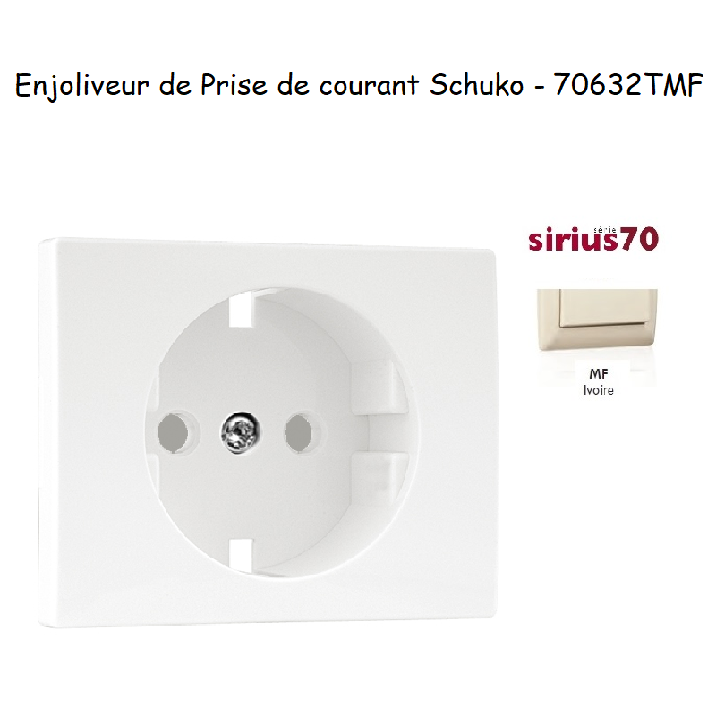 Enjoliveur pour prise de courant Schuko Sirius 70632TMF Ivoire