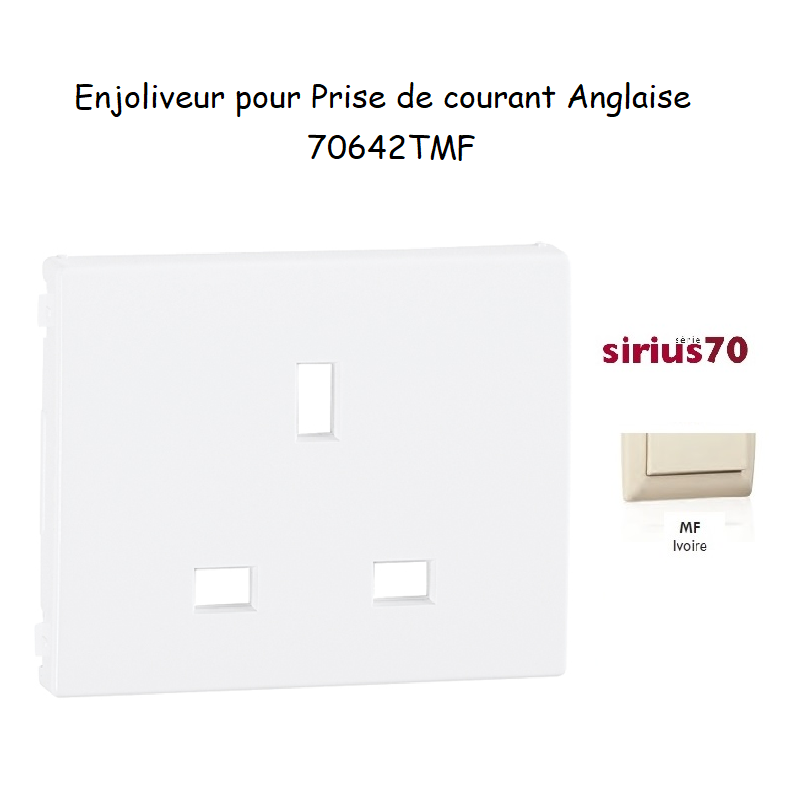 Enjoliveur de prise Anglaise Sirius 70642TMF Ivoire