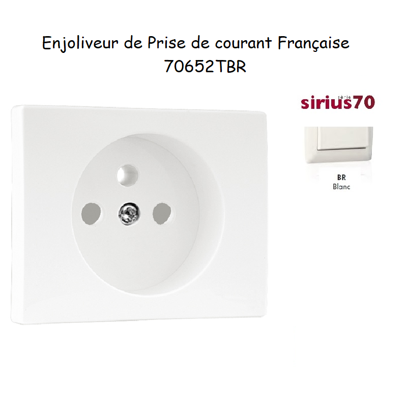 Enjoliveur pour prise de courant Française Sirius 70652TBR Blanc