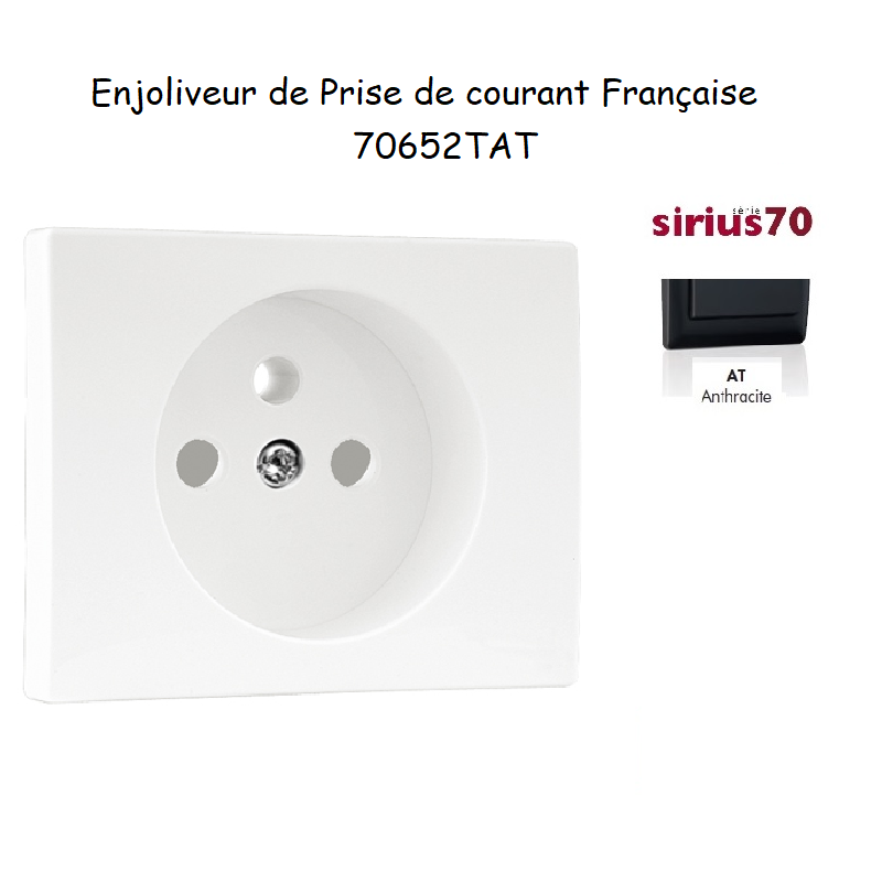 Enjoliveur pour prise de courant Française Sirius 70652TAT Anthracite