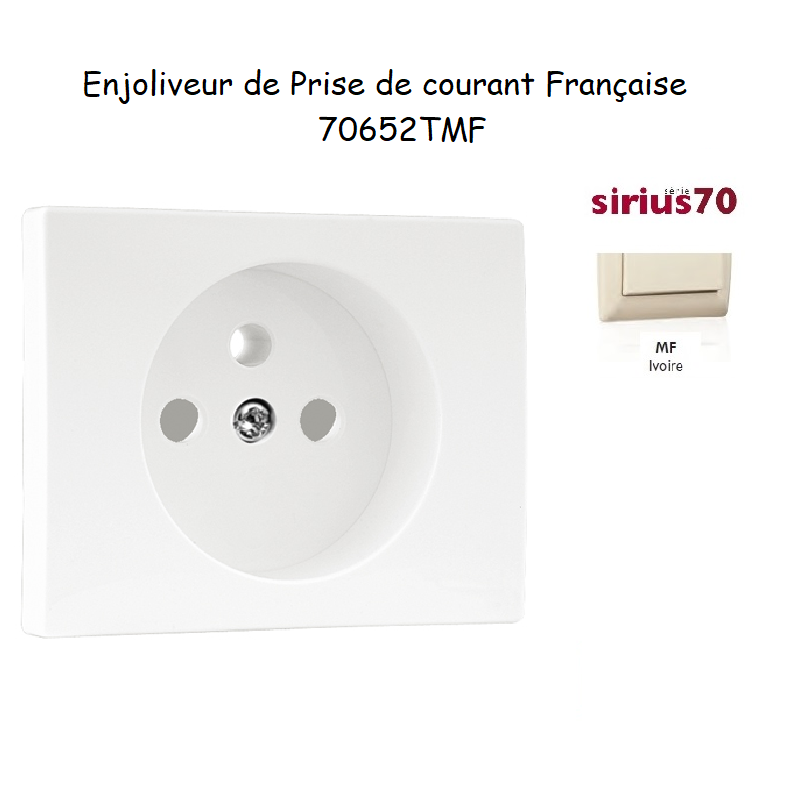 Enjoliveur pour prise de courant Française Sirius 70652TMF Ivoire