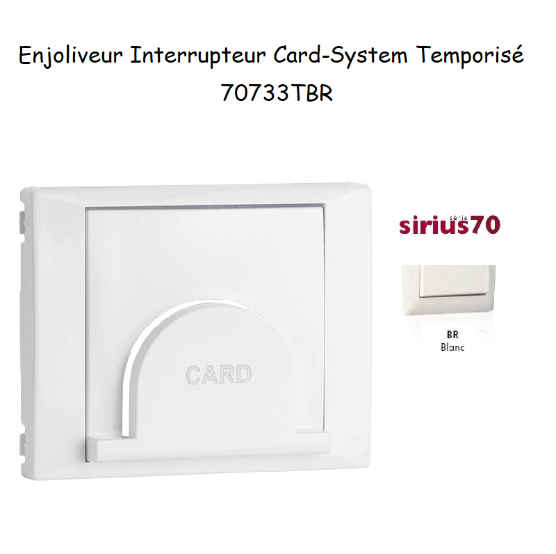 Enjoliveur pour interrupteur Card System Sirius 70 70733TBR Blanc