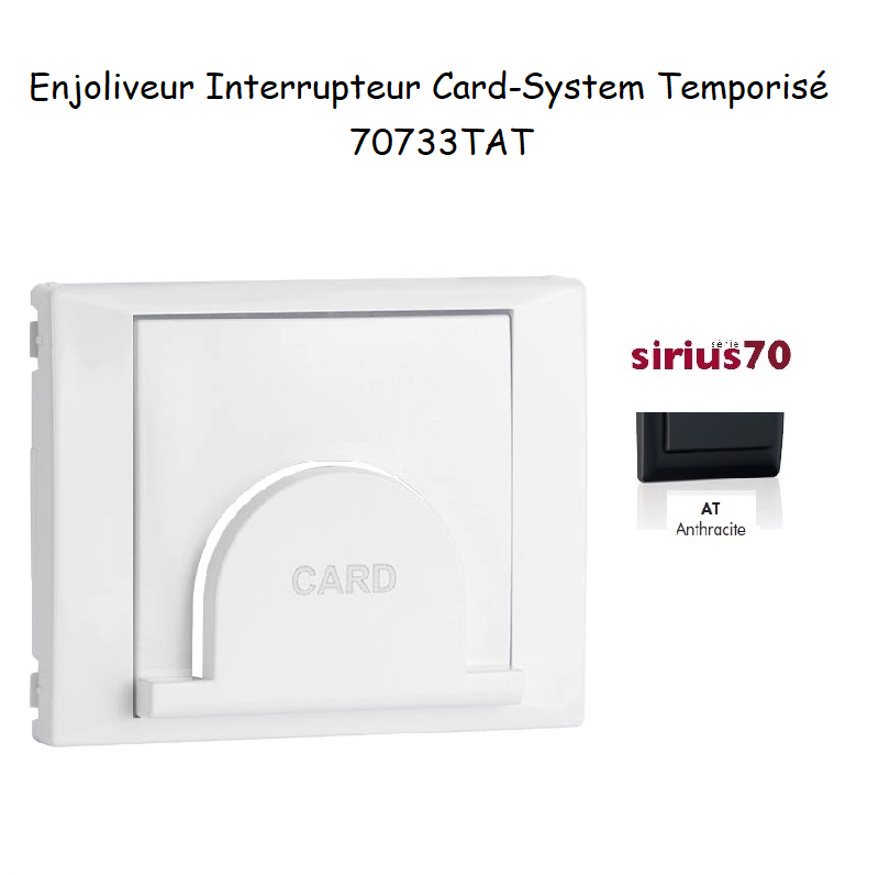 Enjoliveur pour interrupteur Card System Sirius 70 70733TAT Anthracite