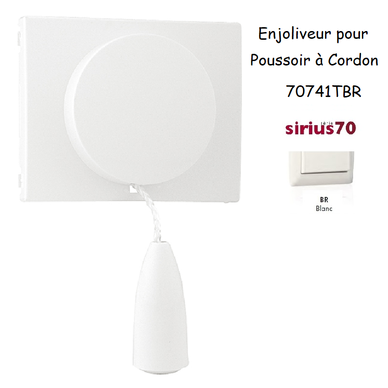 Enjoliveur pour poussoir à cordon Sirius 70741TBR Blanc