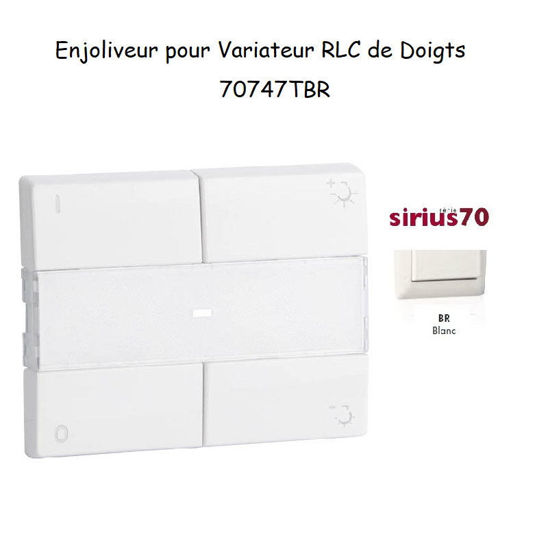 Enjoliveur pour Variateur RLC de doigts Sirius 70 70747TBR Blanc