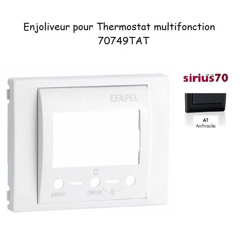 Enjoliveur thermostat avec capteur IR Sirius 70749TAT Anthracite