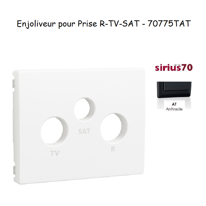 Enjoliveur pour prise R TV SAT Sirius 70775TAT Anthracite