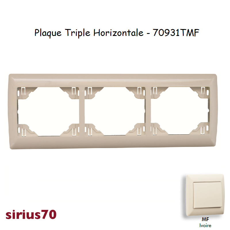 Plaque triple horizontale 70931TMF