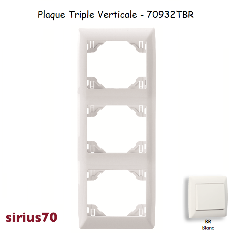 Plaque triple verticale 70932TBR