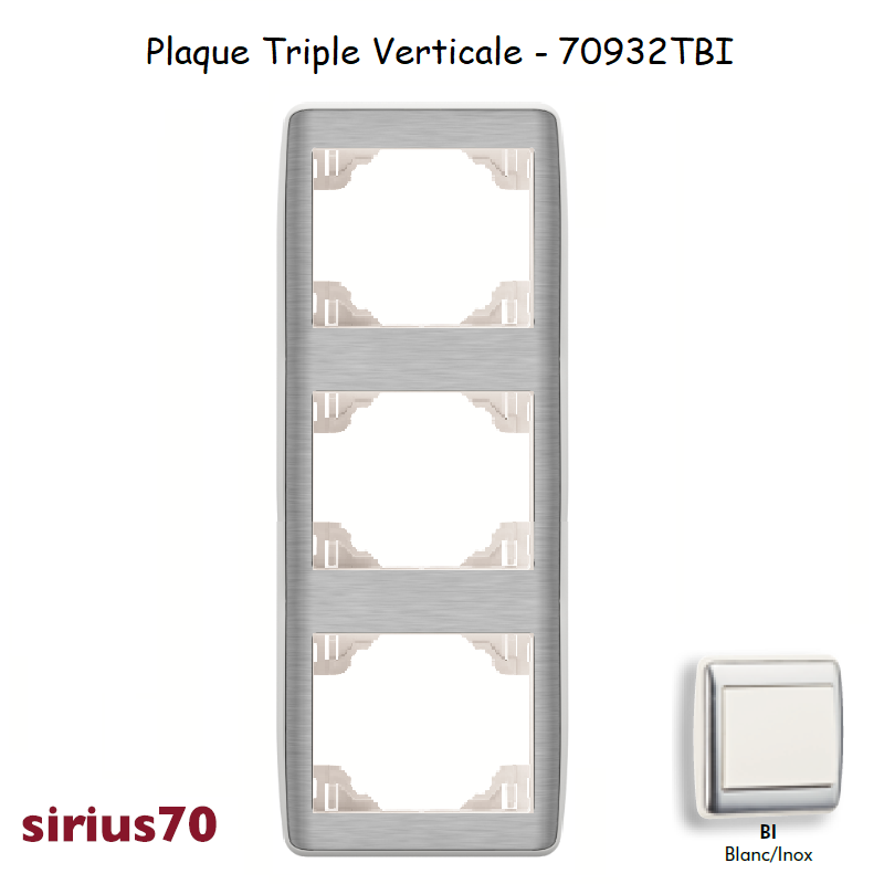 Plaque Triple Verticale Legrand Opalis Blanc - Pour Interrupteur Et Prise - Neuf