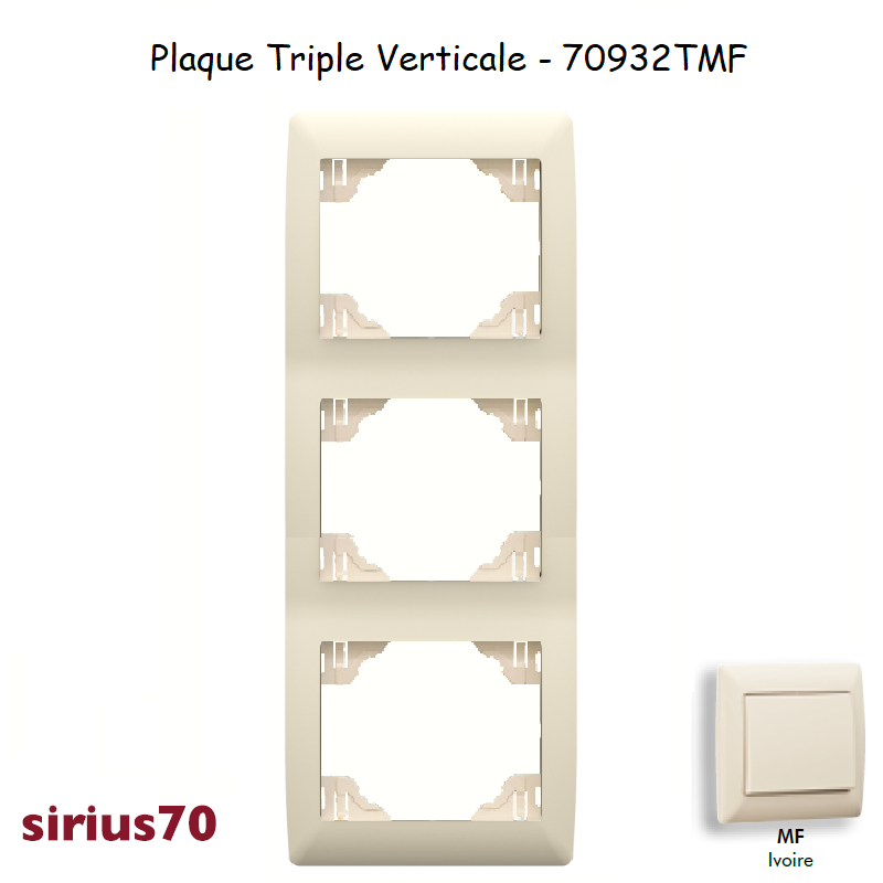 Plaque triple verticale 70932TMF