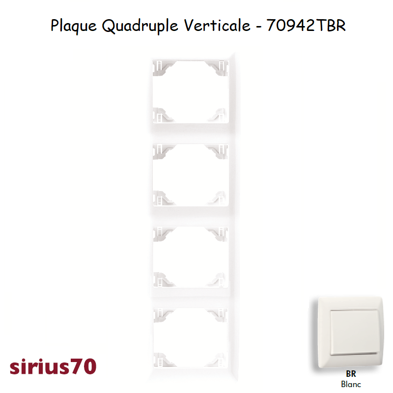 Plaque quadruple verticale 70942TBR