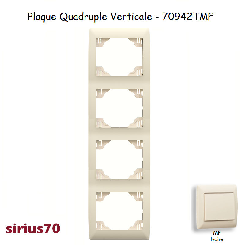 Plaque quadruple verticale 70942TMF