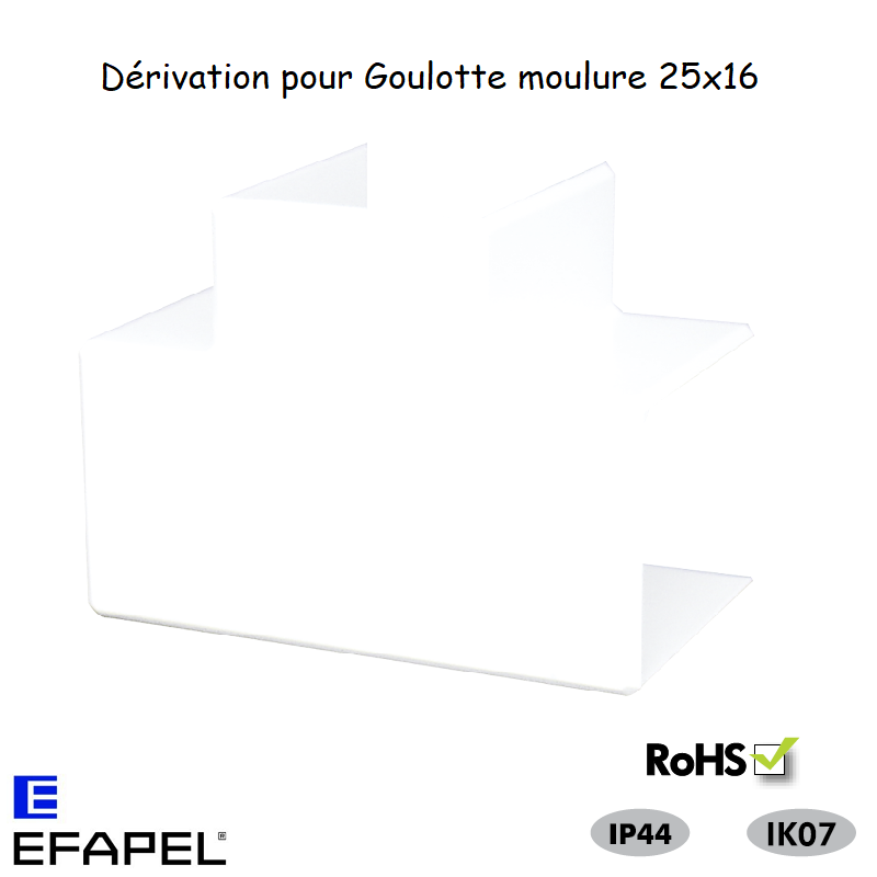 Dérivation pour goulotte série 10 Moulures 25x16 10451ABR