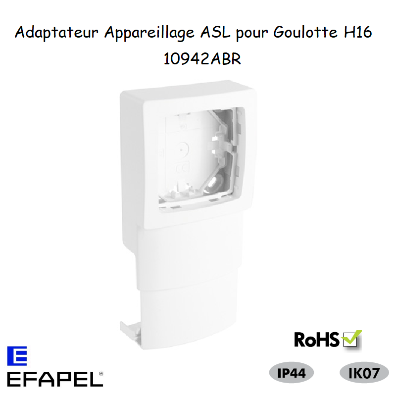 Adaptateur pour appareillage Saillie OTEO goulottes H16 10942ABR