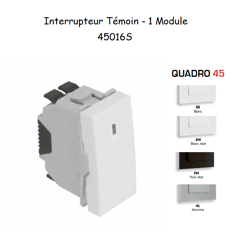 Interrupteur Témoin 1 module Quadro 45016S