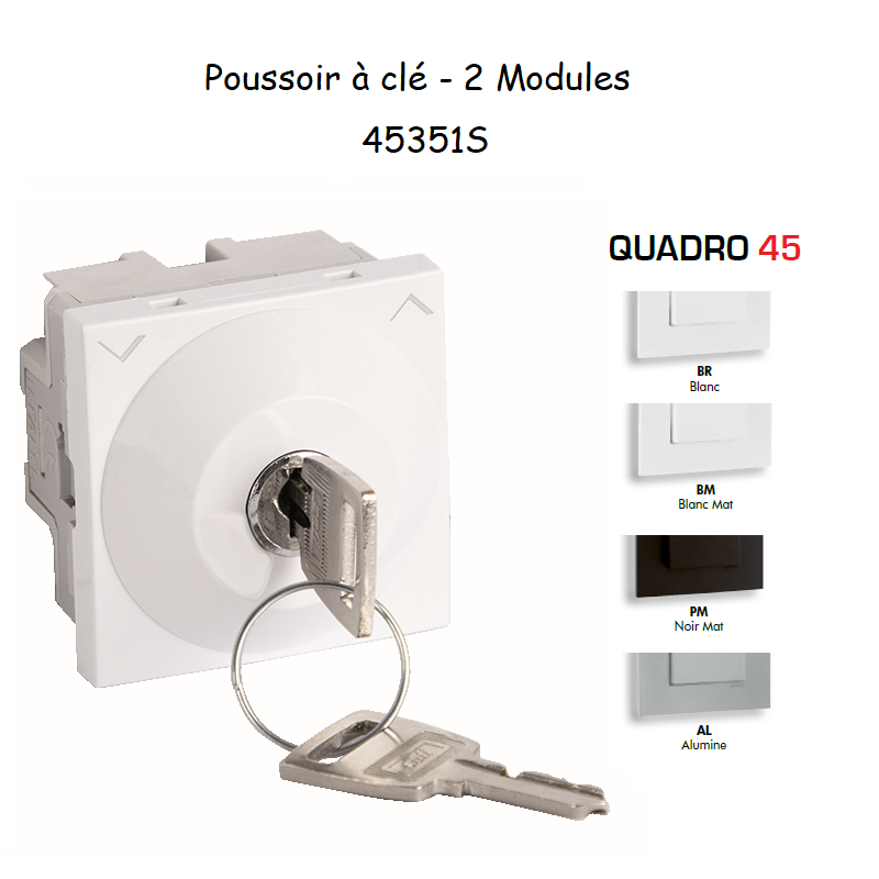 Poussoir à clé - 2 Modules Quadro 45351S