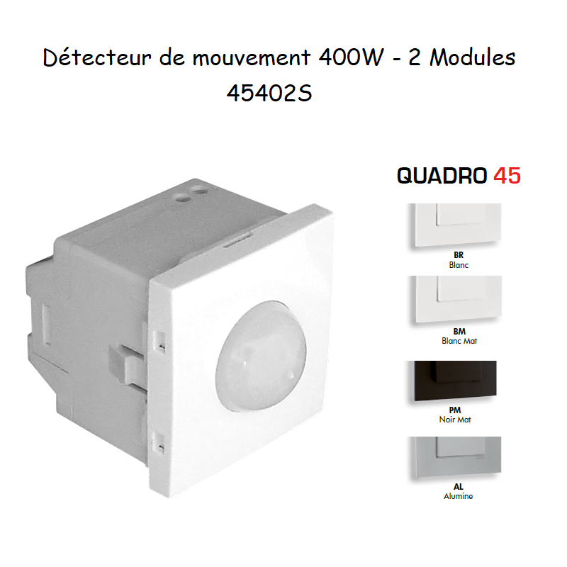 Détecteur de mouvement 400W 2 modules Quadro 45402S