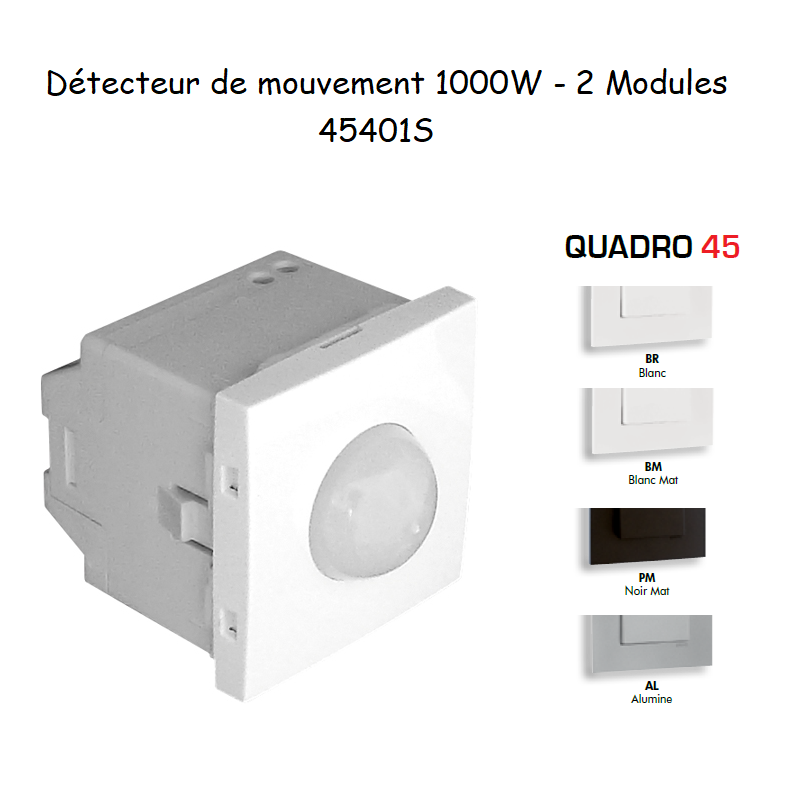 Détecteur de mouvement 1000W 2 modules Quadro 45401S