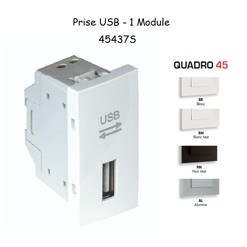 Prise USB Quadro 45437S