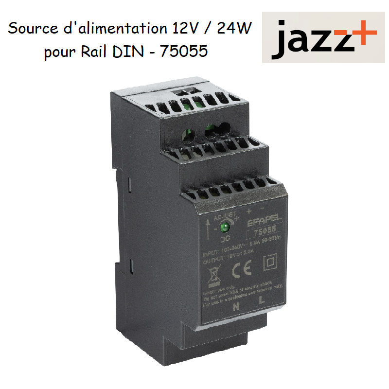 Source d’Alimentation pour Rail DIN 12 V --- 24 W 75055