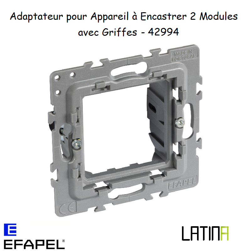 Adaptateur pour Appareil à Encastrer 2 Modules avec Griffes 42994