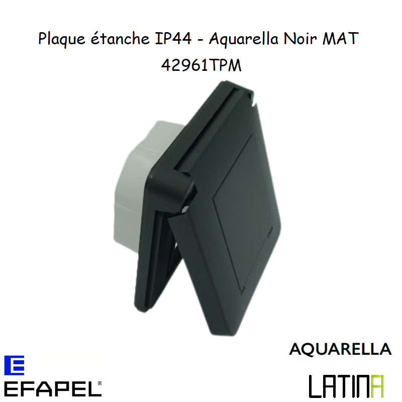 Plaque étanche IP44 42961TPM Noir MAT