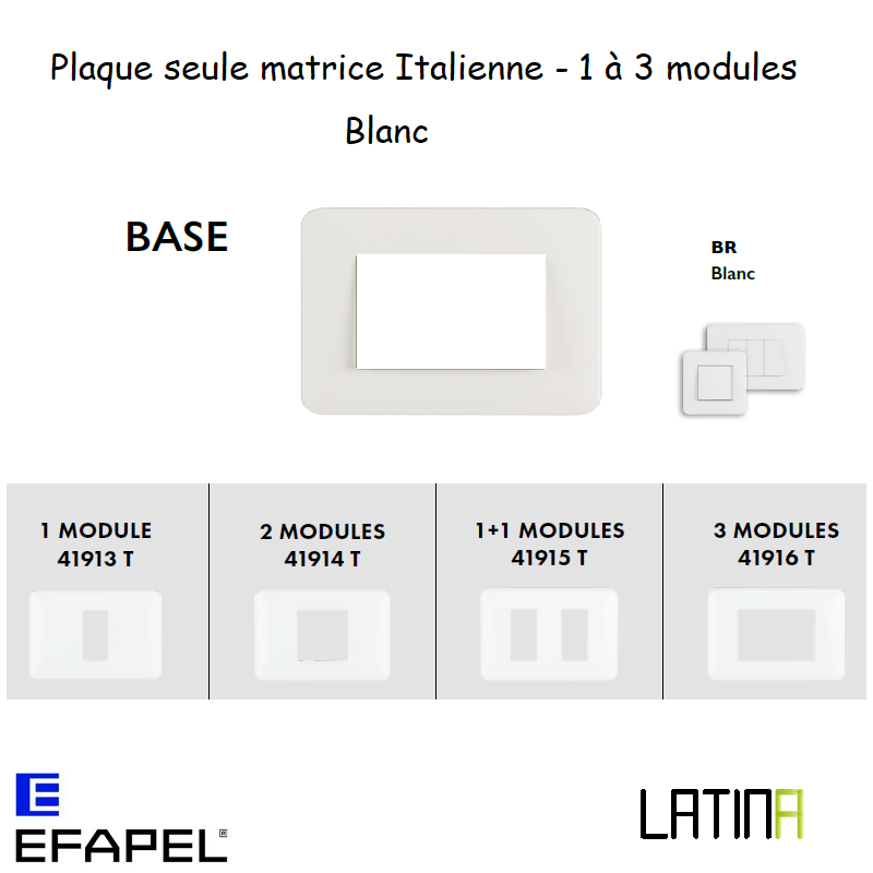Plaque base matrice italienne 41913TBR 42914TBR 42915TBR 42916TBR blanc