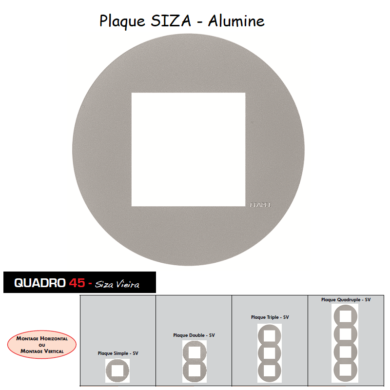 Plaque Quadro45 Siza Vieira Ronde Alumine 45911TAL
