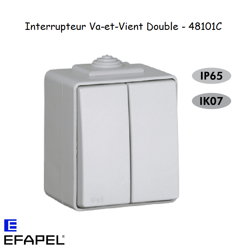 Interrupteur Va-et-Vient Double Etanche 48 EFAPEL 48101C