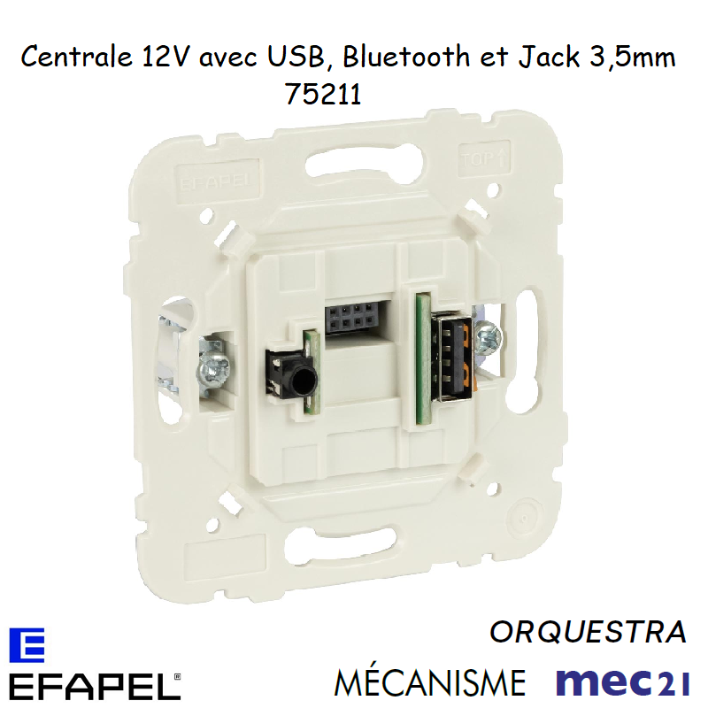 Centrale avec USB, Bluetooth et Jack 3,5 mm 12 V 75211