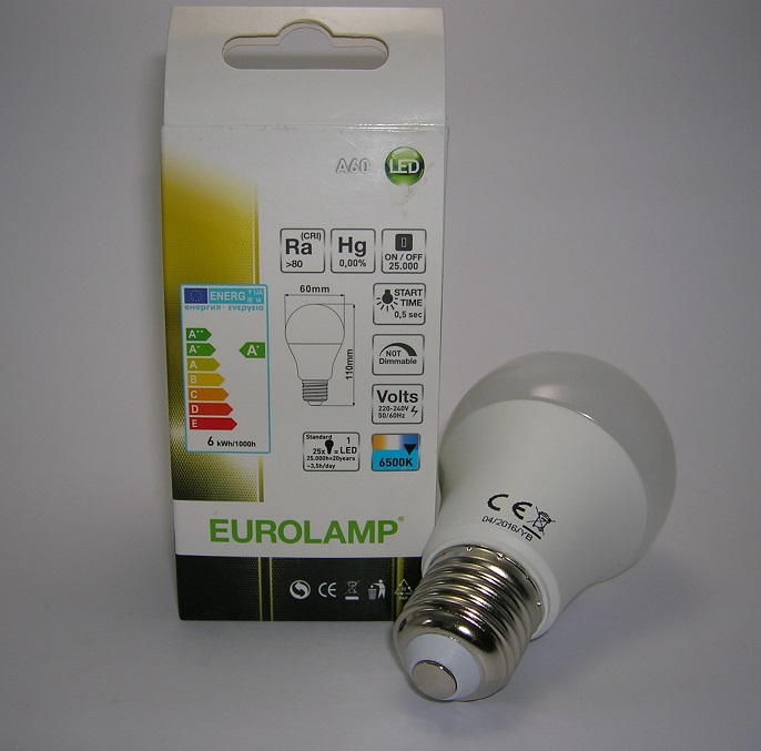 Ampoue led A60 E27 6W eurolamp