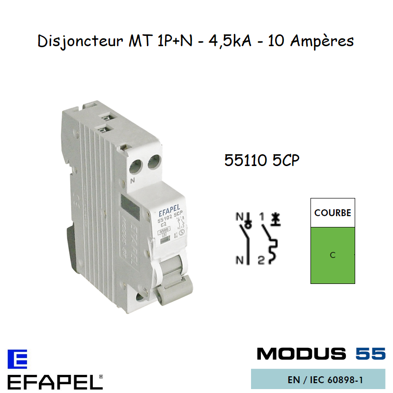 Disjoncteur Magnétothermique Plus 10A 55110 5CP