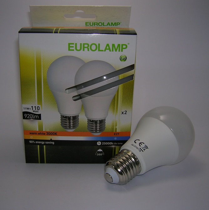 Lot de 2 ampoules LED A60 E27 11W 3000 kelvin LED Classique