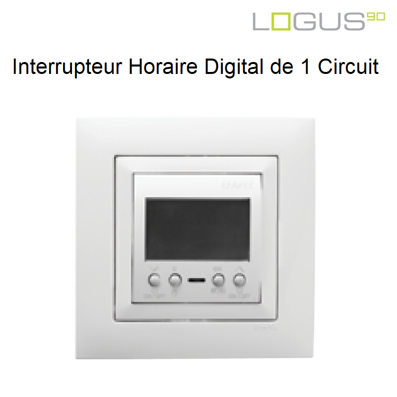 Interrupteur horaire digital 1 circuit 21041CBR logus90