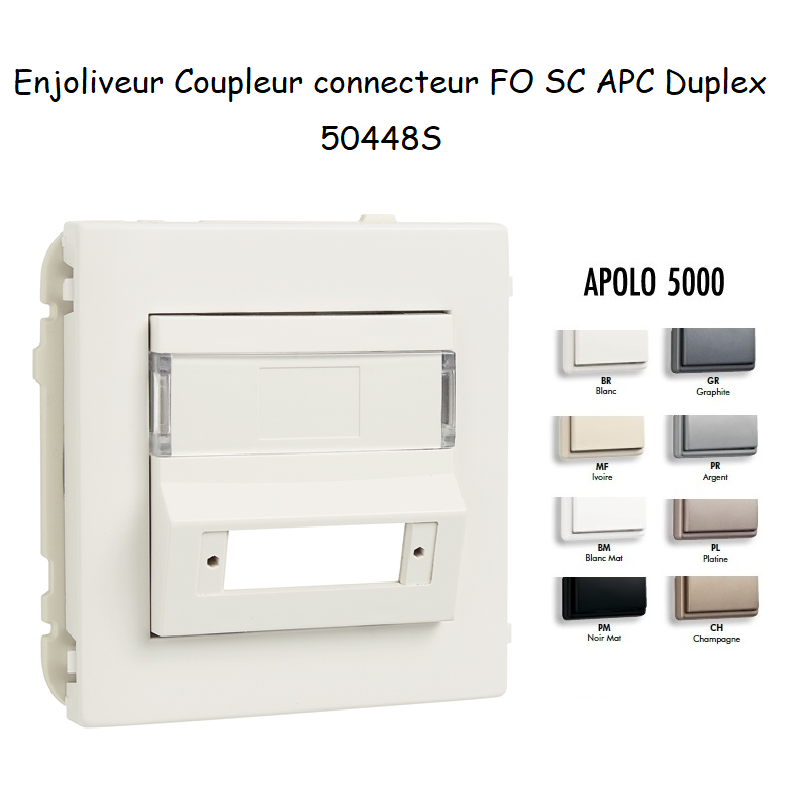 Enjoliveur Coupleur Connecteur fibre optique SC APC Duplex Apolo 50448S