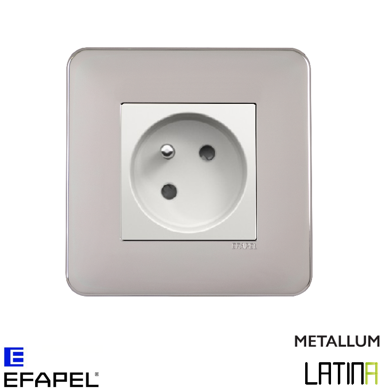 Prise de courant LATINA metallum chrome