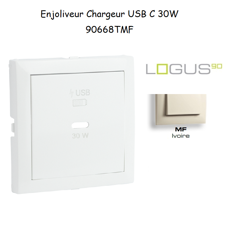Enjoliveur pour Chargeur USB Type C Power Delivery 30 W 90668TMF