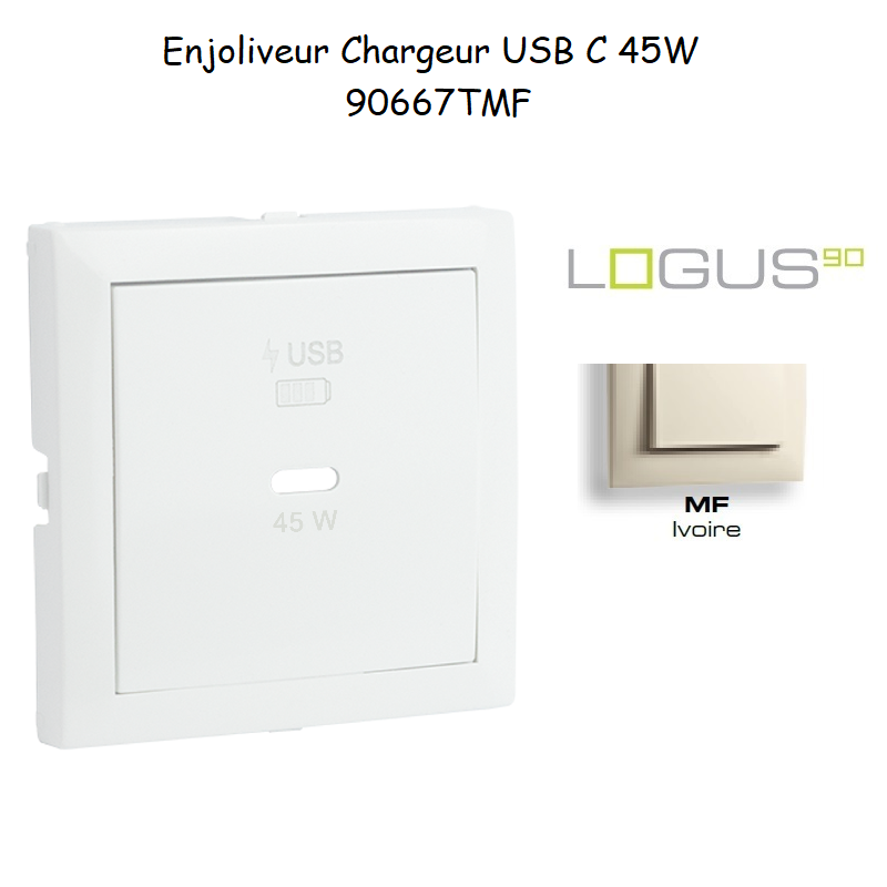 Enjoliveur pour Chargeur USB Type C Power Delivery 45 W 90667TMF