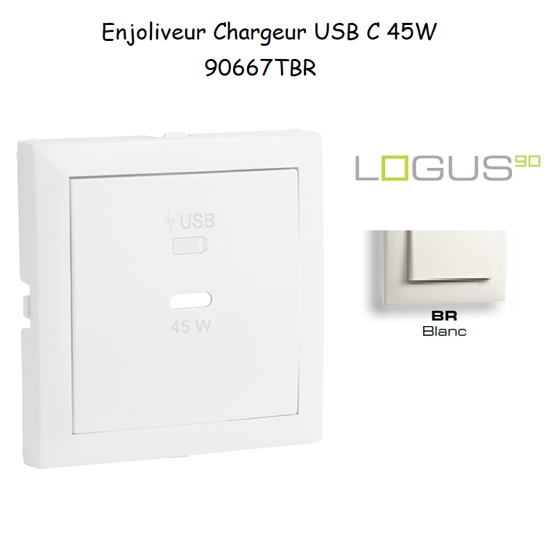Enjoliveur pour Chargeur USB Type C Power Delivery 45 W 90667TBR