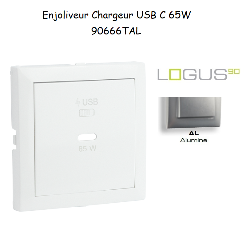 Enjoliveur pour Chargeur USB Type C Power Delivery 65 W 90666TAL