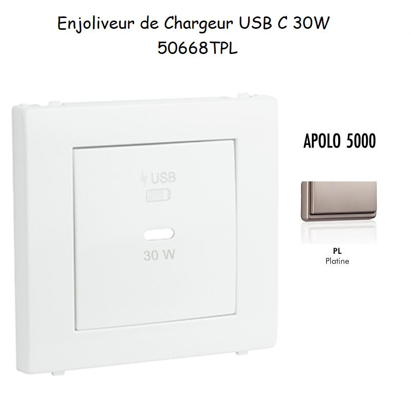 Enjoliveur pour Chargeur USB Type C Power Delivery 30w 50668TPL