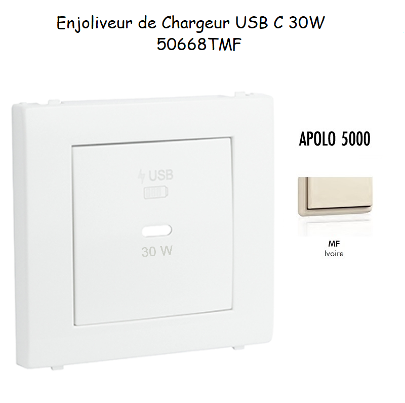 Enjoliveur pour Chargeur USB Type C Power Delivery 30w 50668TMF